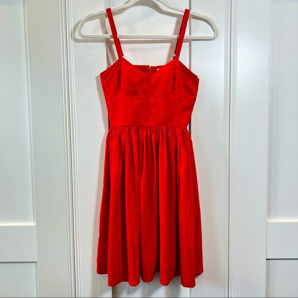 Amanda Uprichard Dresses & Skirts - Amanda Uprichard Red Dress Corset Smocked Top Champagne Size XS